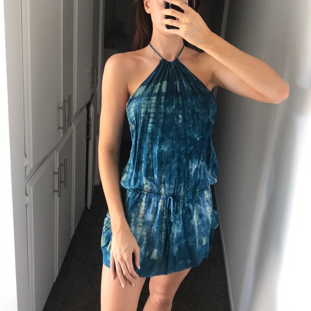 Planet Blue Tie Die Halter Dress